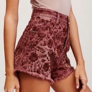 High waisted Free People embroidered shorts